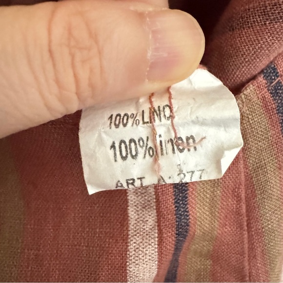 100% Lin Blanc Linen Striped Sleeveless Wide-Leg Palazzo Jumpsuit 36/US6 - Picture 5 of 8